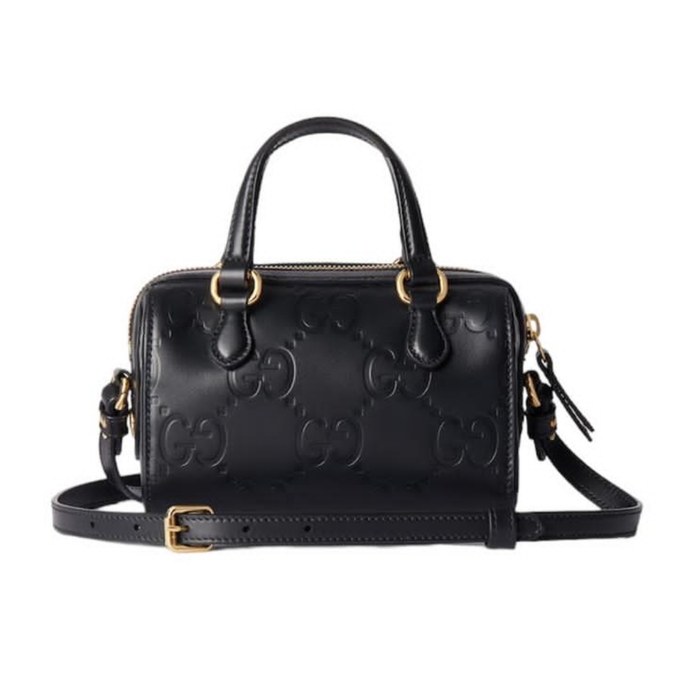 💯% Authentic GG SUPER MINI TOP HANDLE BAG - BLACK